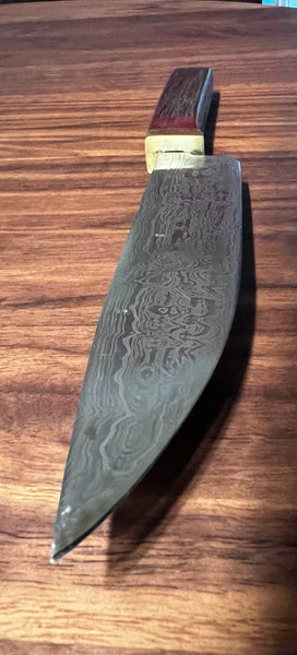 7 inch "Snowmageddon" tire-chain Damascus Knife