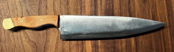 8 inch Chef’s Knife - Curly Maple & Brass