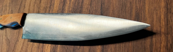 8 inch Chef’s Knife - Curly Maple & Brass