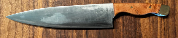 8 inch Chef’s Knife - Curly Maple & Brass